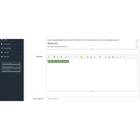 Product Highlights | Bullet Points like Amazon for OpenCart 3.0.3.x.ocmod